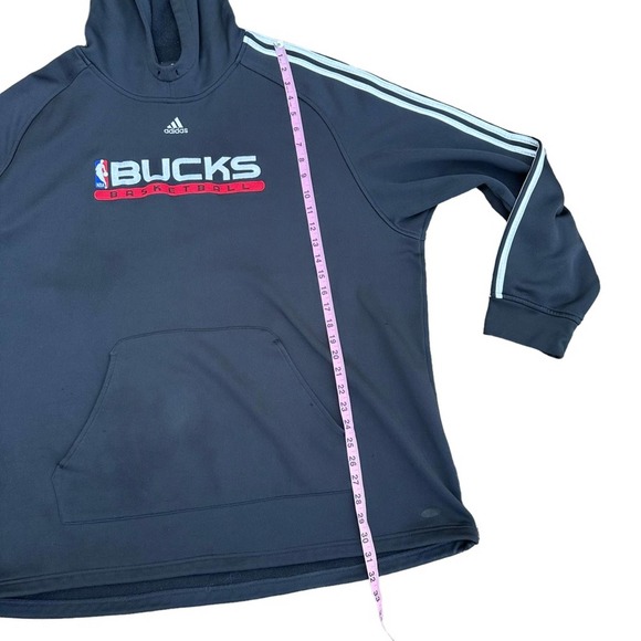 Adidas NBA Milwaukee Bucks Hoodie Sweatshirt Basketball Black Extra Large - Picture 7 of 16